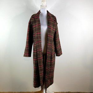wild fable women coat size x small brown plaid